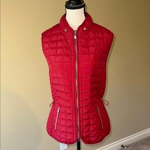 Olsen Europe Quilted Vest Red Sporty Design Classy Women's Size 10